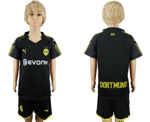 Dortmund Blank Away Kid Soccer Club Jersey - Click Image to Close